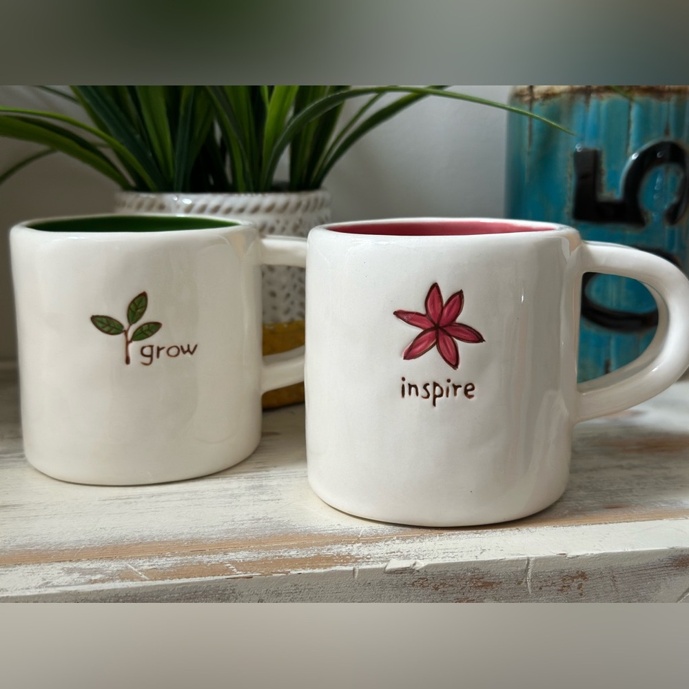 Starbucks Rae Dunn Inspire Grow mugs